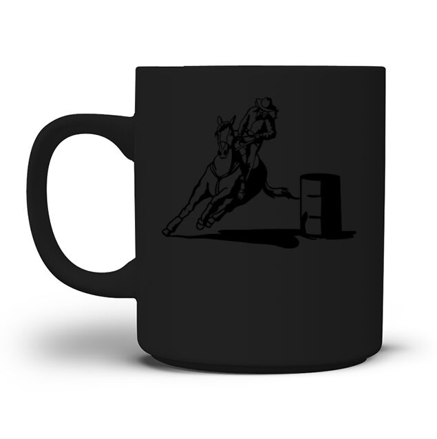 barrel racing lady with horse Men's T-Shirt Mug