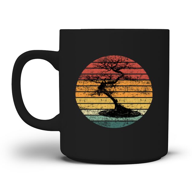 Tree Zen Japan Ying Yang Bonsai Kanji Men's T-Shirt Mug