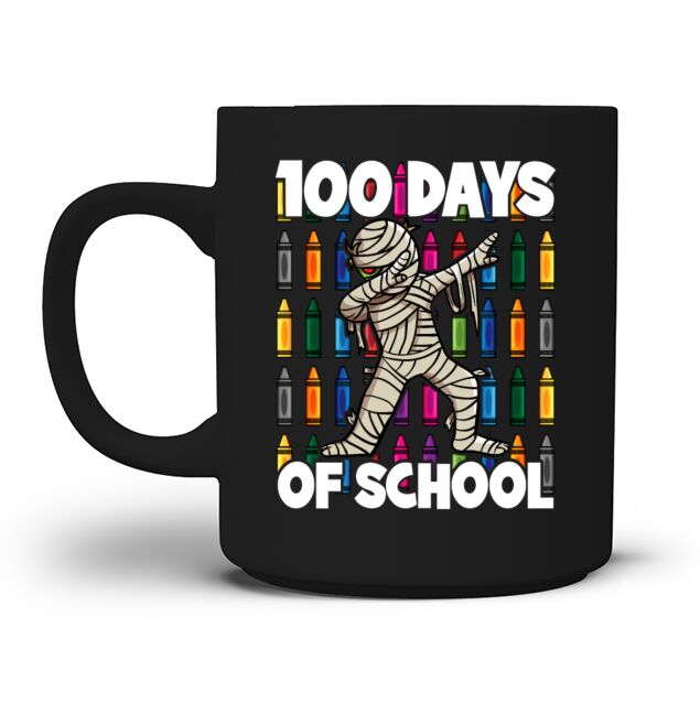 100 Days of School Dabbing Mummy Men's T-Shirt Mug