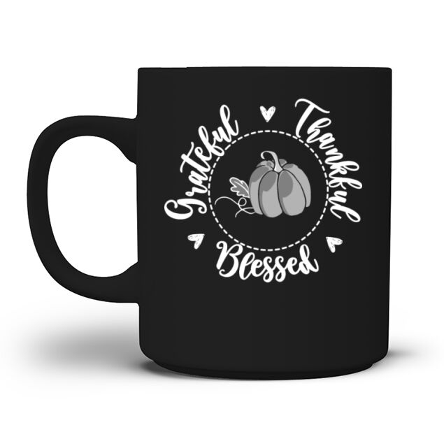 Thankful Grateful Blessed Men's T-Shirt Mug