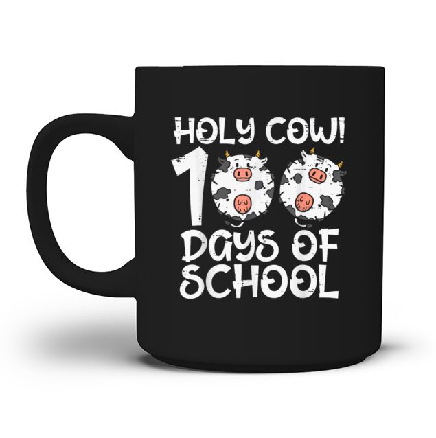 Holy Cow 100 Days Of School 100th Day Smarter Men's T-Shirt Mug