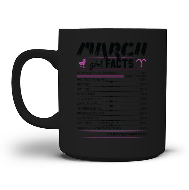 March Girl Facts Aries Mug