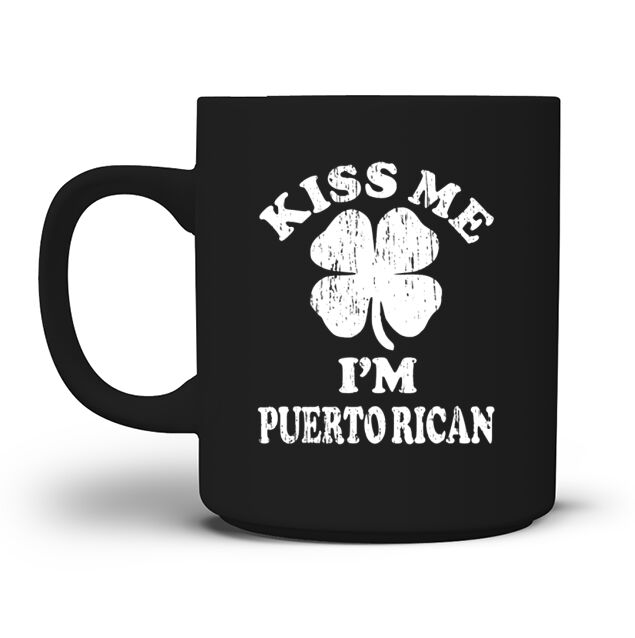 Original Vintage kiss me i’m Puerto Rican shamrock st patricks day shirt Men's T-Shirt Mug