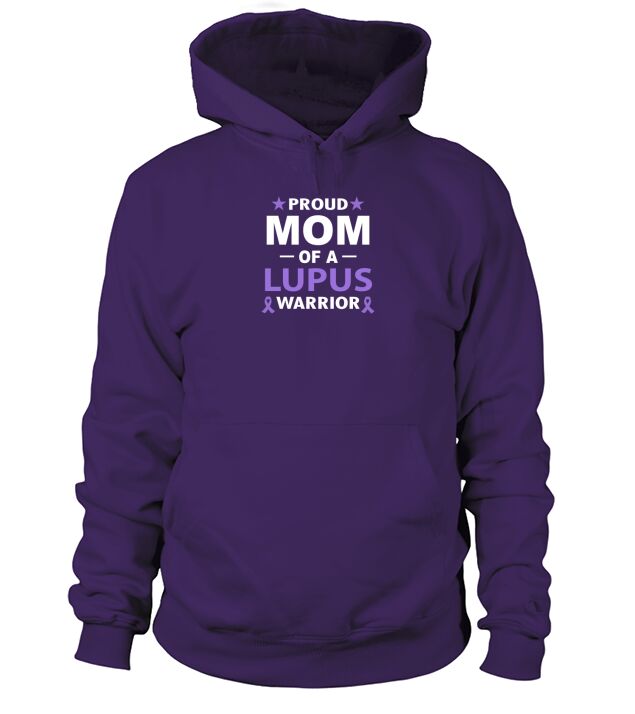 Proud Mom of a Lupus Warrior Lupus Awareness Purple Ribbon Hoodie Unisex