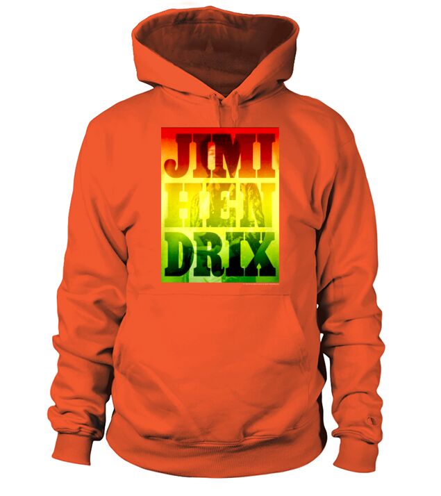 Jimi Hendrix Rasta Colors Typographic Poster Graphic T-Shirt Hoodie Unisex