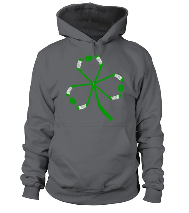 funny hockey patricks day shamrock hockey Men's Hoodie