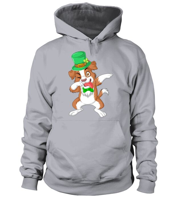 dabbing border collie st patricks day Men's Hoodie