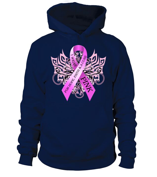 Breast Cancer Wear Pink For Hope Faith and A Cure Men's Hoodie