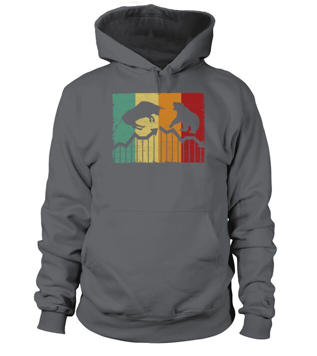 Dividend Stock Market Bull and Bear Gift Idea Men's Hoodie