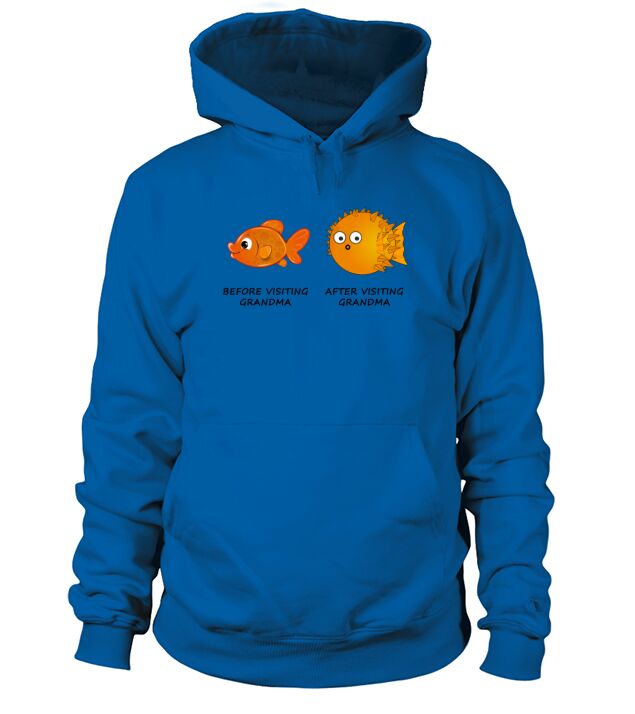 Fish Before And After visiting Grandma Funny Gift Men's Hoodie