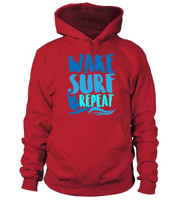 Surfer Surfing Funny TShirt Wake Surf Repeat Men's Hoodie