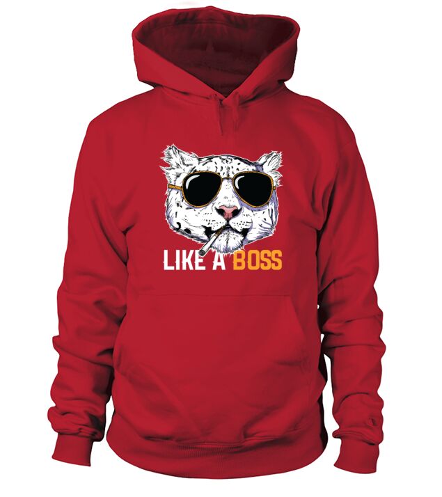 Big Cats - Snow Leopard Like a boss Men's Hoodie