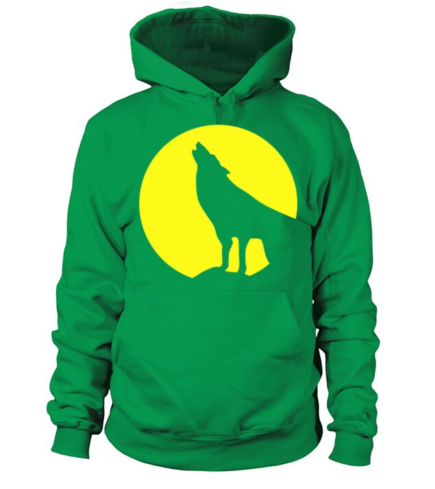 Wolf and Moonlight Silhouette Men's Hoodie