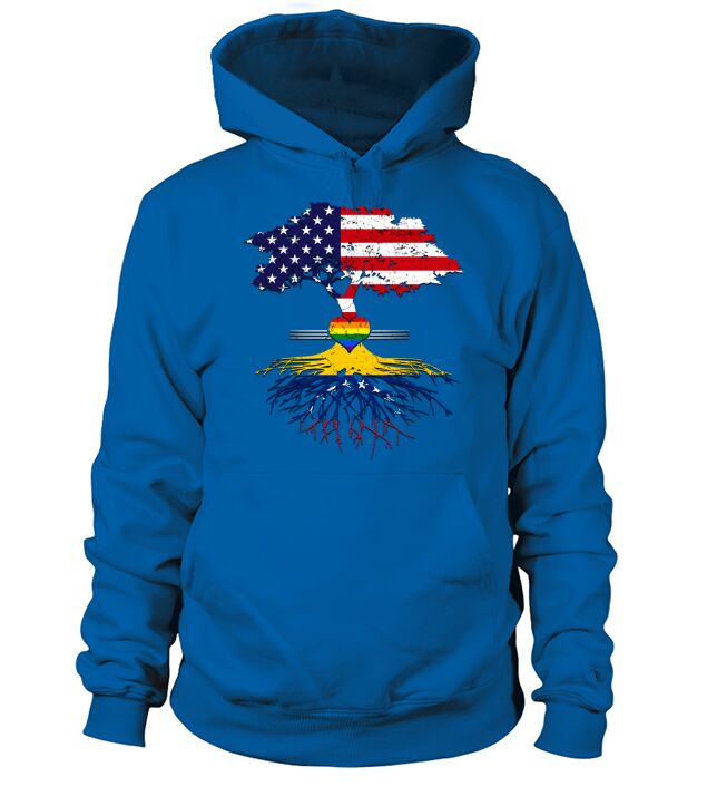 American Grown Venezuela Roots Gay Heart LGBT Pride 2020 Men's Hoodie