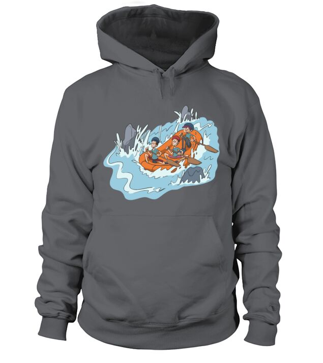 White water rafting through spray and rocks Hoodie Unisex