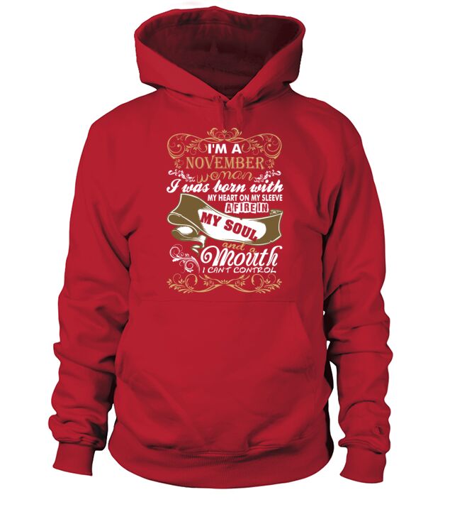 Im A November Woman I Was Born With My Heart Men's Hoodie