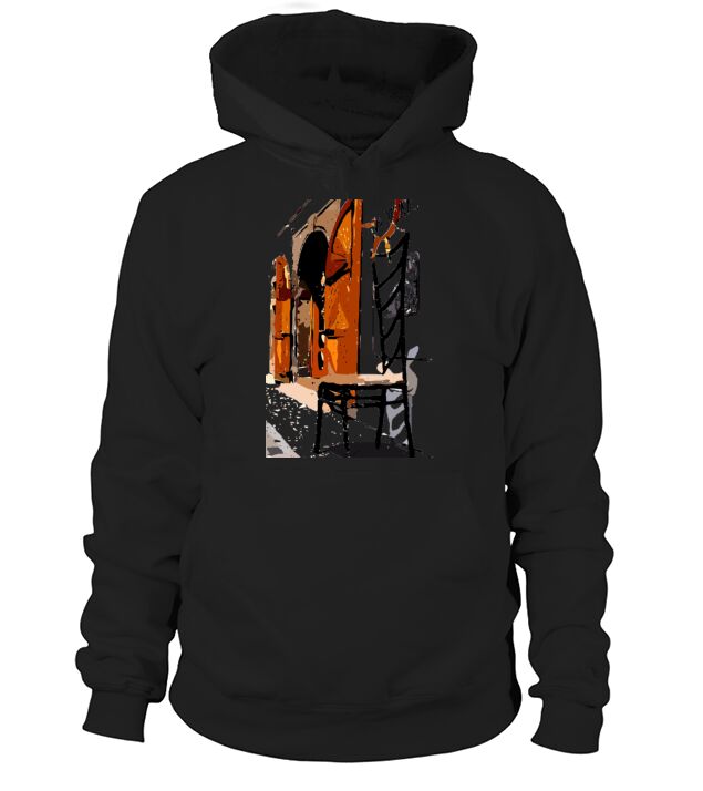 A chair street view of Europe graphic art Men's Hoodie