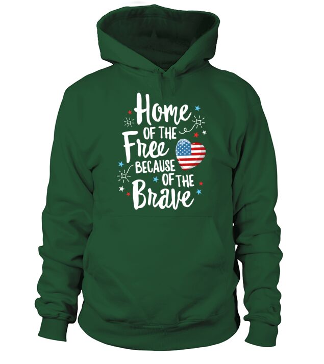 Home Of The Free Veterans TShirt 4th of July Men's Hoodie