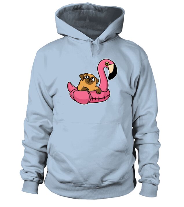 Pug On Flamingo Men's Hoodie