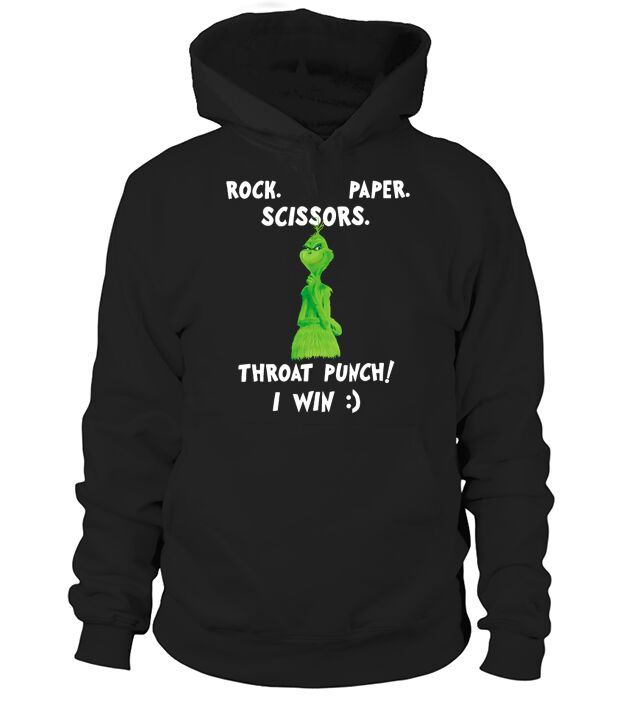 Grinch Funny Win Christmas Rock Paper Scissors Hoodie Unisex