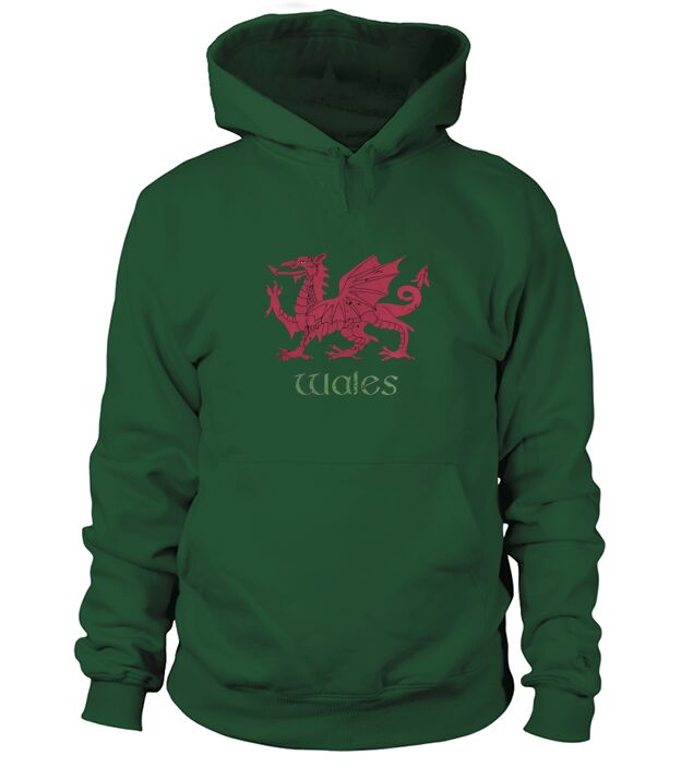 Wales Dragon T-Shirt Vintage Welsh Flag Tee Hoodie Unisex