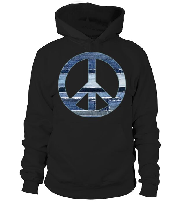 artTS denim peace sign bluz denimhead Men's Hoodie