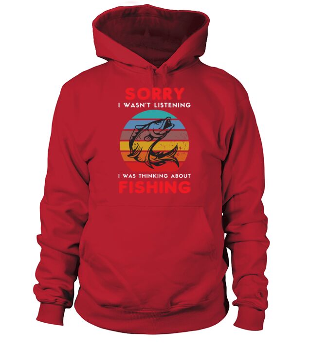 Fisherman I was Thinking about Fishing | Retro Men's Hoodie