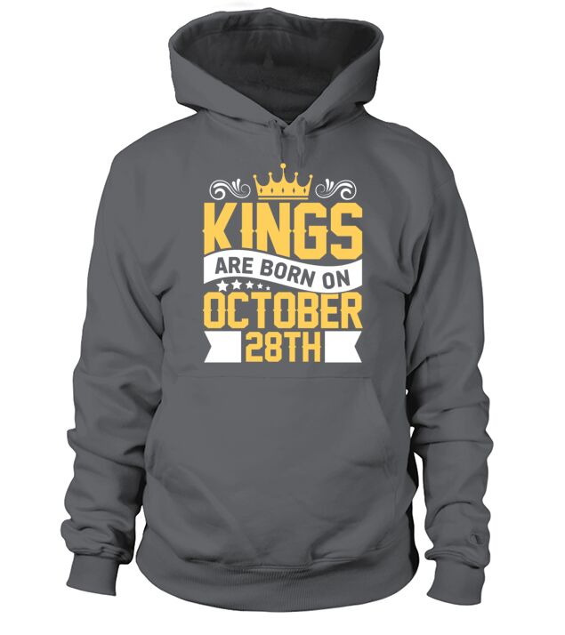 Kings are Born on October 28th Birthday on October Men's Hoodie