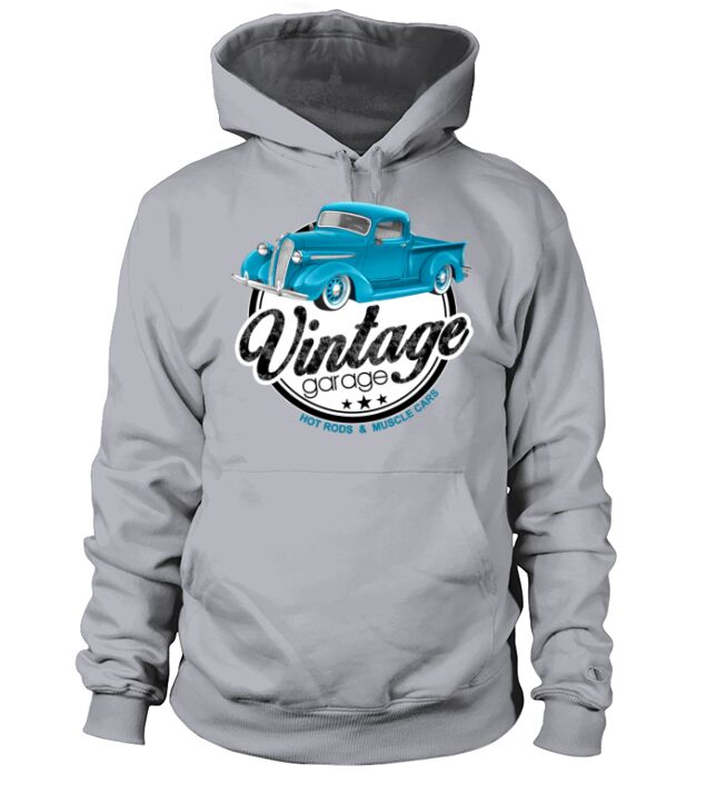 Vintage Garage Blue Classic Trucks Hoodie Unisex