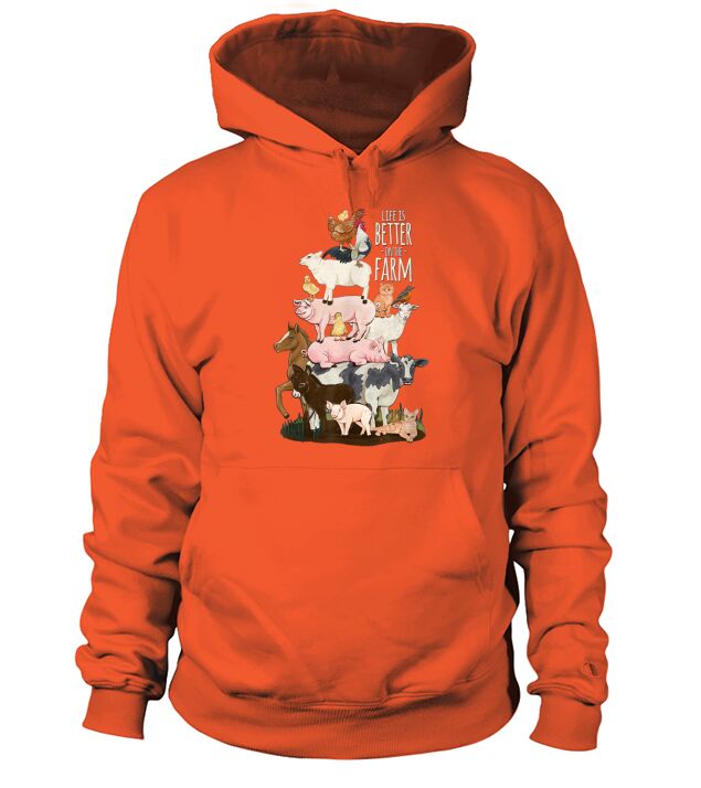 Life is better on the Farm Cute Animal Friends, Farm Girl Hoodie Unisex