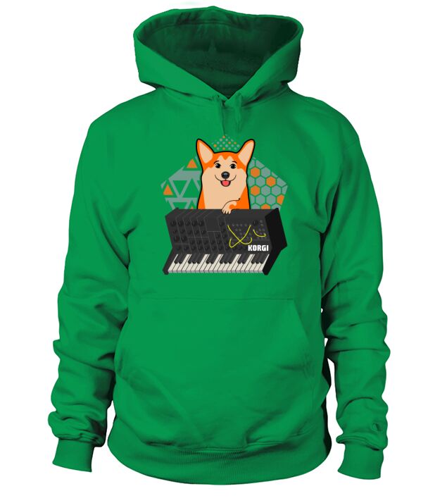 Funny Synthesizer corgi Men's Hoodie