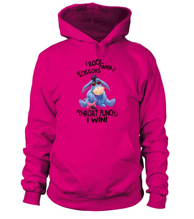 Eeyore rock paper scissors throat punch i win Hoodie Unisex