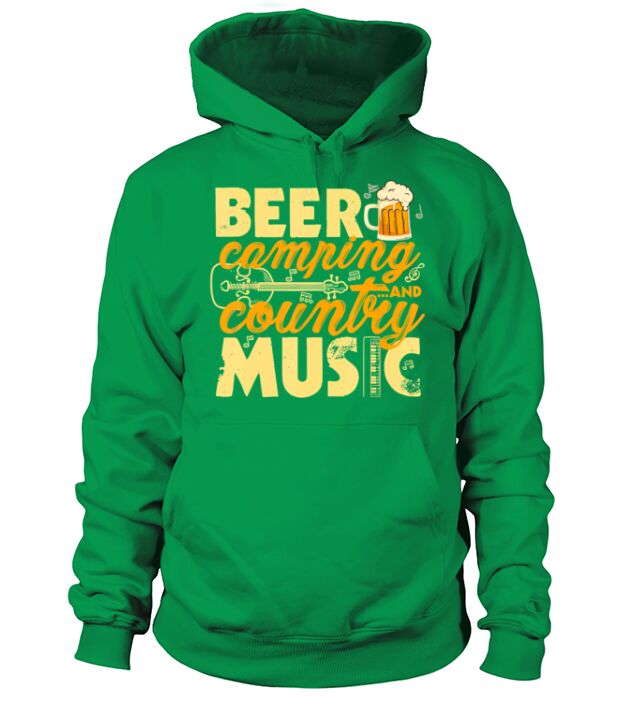Beer Camping And Country Music Gift Funny Camping Men's Hoodie