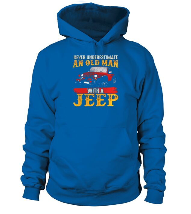 mens mens never underestimate an old man with a jeep Men's Hoodie