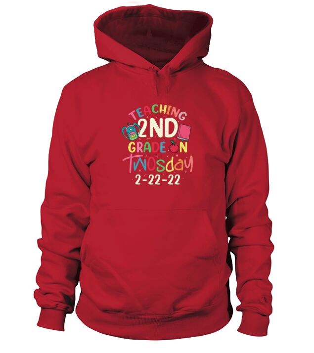 Happy Teaching Twosday 2nd Grade Teacher Happy Two Men's Hoodie