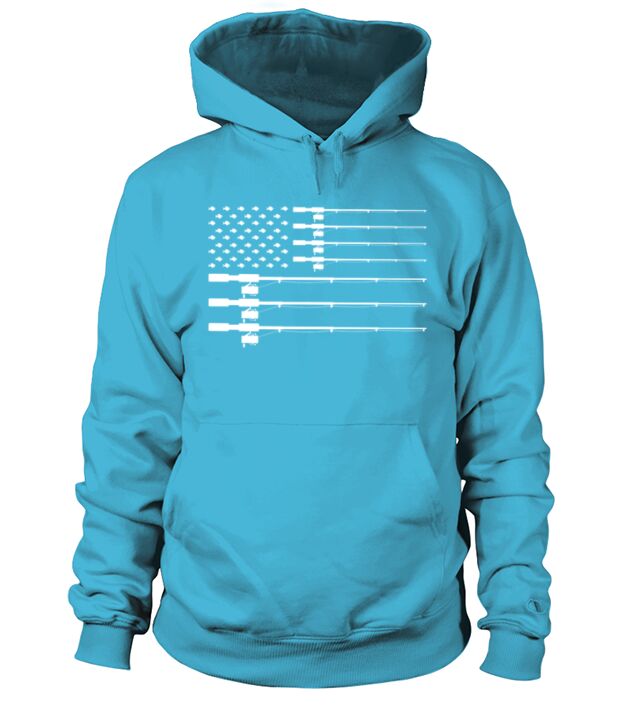 Fishing American Flag Men's Hoodie