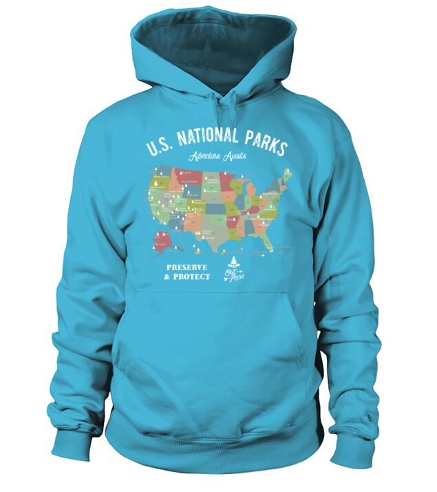 National Park Map Vintage Hiking Camping Men's Hoodie