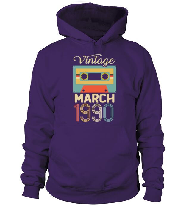 Vintage March 1990 30th Birthday 30 Men's Hoodie