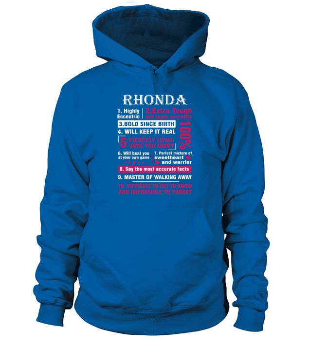 RHONDA Highly Eccentric 10 Facts First Name - Ladies Flowy Tank Hoodie Unisex
