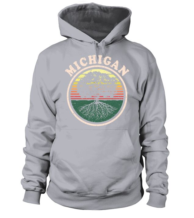 Michigan Vintage Sunset Roots Outdoors Souvenir Men's Hoodie