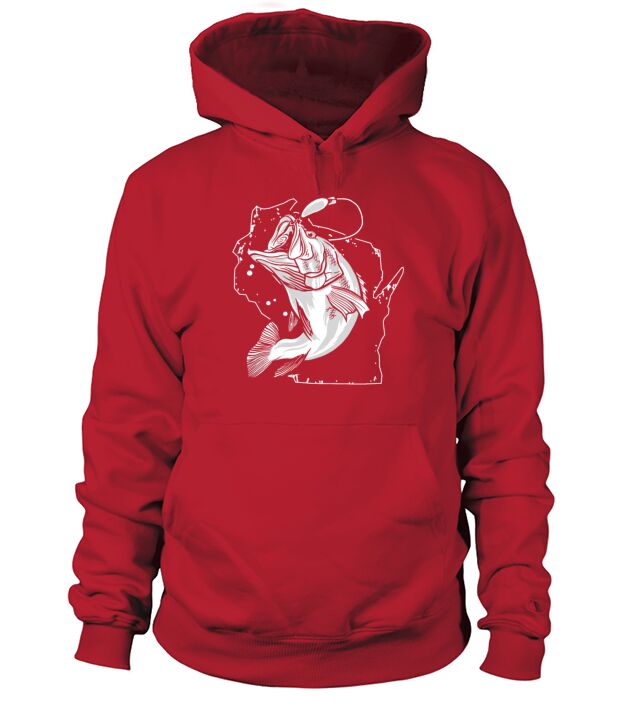 Funny Bass Fishing Wisconsin Fishermen Men's Hoodie