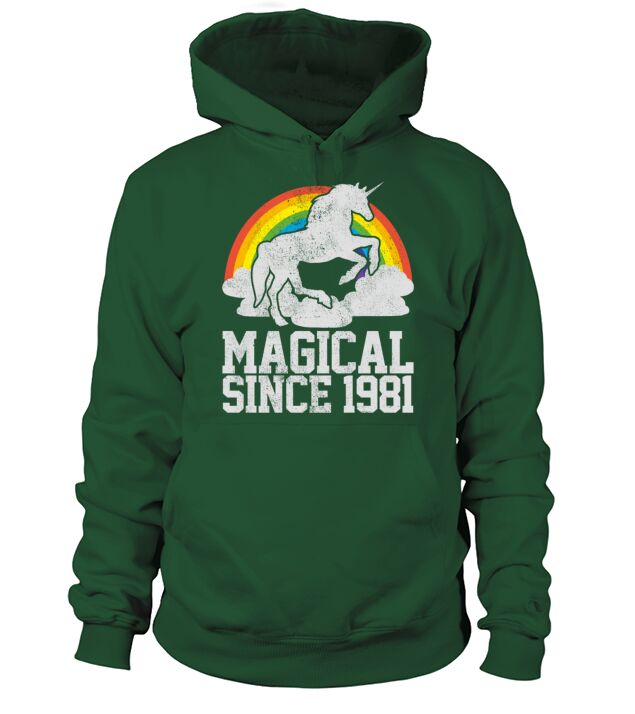 40th Birthday Vintage 1981 Unicorn Funny Gift Men's Hoodie