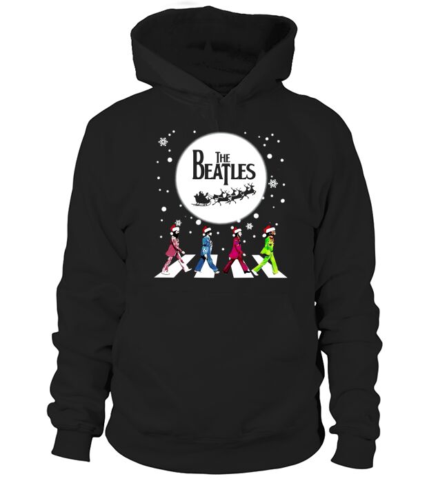 Santa The Beatles Walking Across Abbey Road Christmas shirt Hoodie Unisex