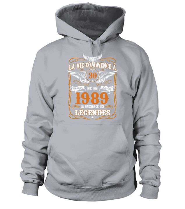 La vie commence a 1989 Hoodie Unisex