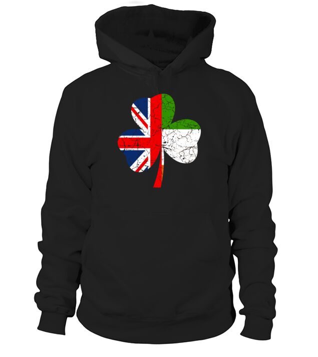 IRISH British FLAG Ireland Shamrock St Patricks Da Hoodie Unisex