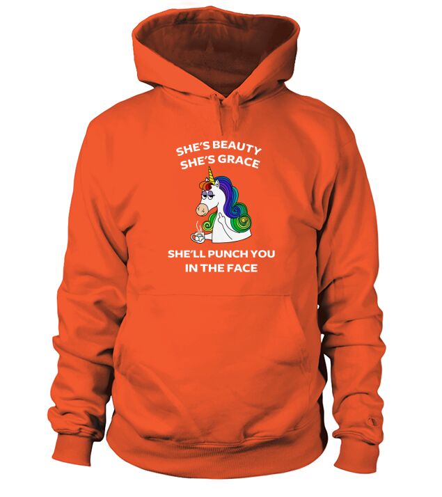 shes Beauty Shes Grace Shell Punch You In The Face Hoodie Unisex