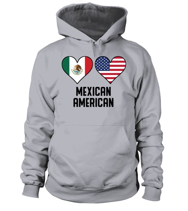 Mexican American Heart Flags Men's Hoodie