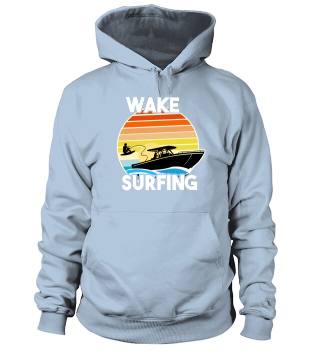 Retro Wake Surfing Gift Print Vintage Boat Lake Hoodie Unisex