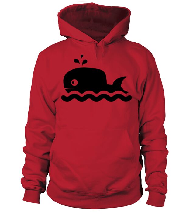 cute whale fish wave sea ocean open water Men's Hoodie
