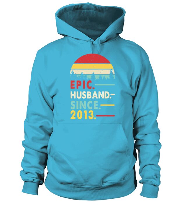 Wedding Anniversary for Him Epic HusbandSince 2013 Men's Hoodie